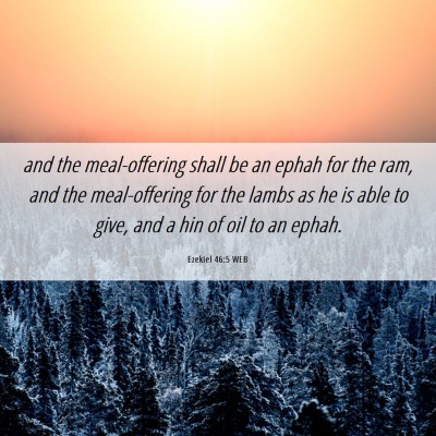 Picture 06 - Ezekiel 46:5 WEB - and the meal-offering shall be an ephah for the - Bible Verse Picture