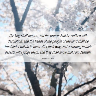 Picture 06 - Ezekiel 7:27 WEB - The king shall mourn, and the prince shall be - Bible Verse Picture