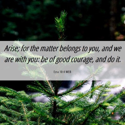 Picture 06 - Ezra 10:4 WEB - Arise; for the matter belongs to you, and we are - Bible Verse Picture