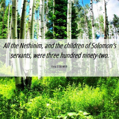 Picture 06 - Ezra 2:58 WEB - All the Nethinim, and the children of Solomon's - Bible Verse Picture