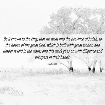 Picture 06 - Ezra 5:8 WEB - Be it known to the king, that we went into the - Bible Verse Picture