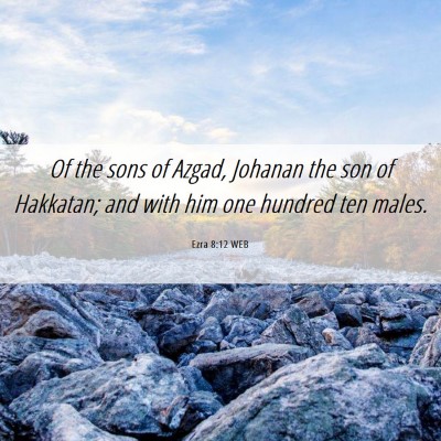 Picture 06 - Ezra 8:12 WEB - Of the sons of Azgad, Johanan the son of - Bible Verse Picture