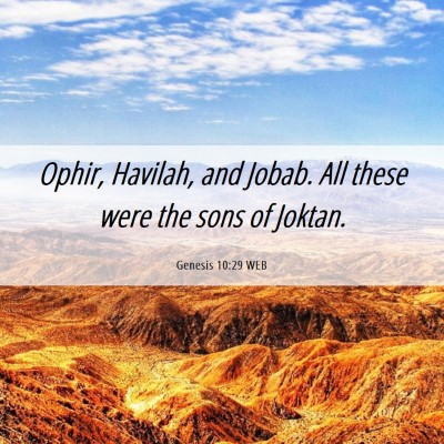 Picture 06 - Genesis 10:29 WEB - Ophir, Havilah, and Jobab. All these were the - Bible Verse Picture