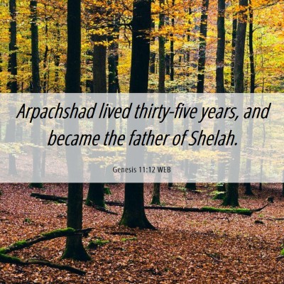 Picture 06 - Genesis 11:12 WEB - Arpachshad lived thirty-five years, and became - Bible Verse Picture