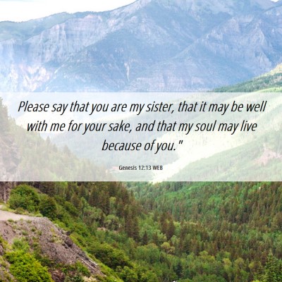 Picture 06 - Genesis 12:13 WEB - Please say that you are my sister, that it may be - Bible Verse Picture