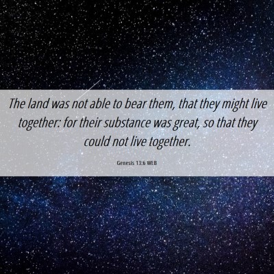 Picture 06 - Genesis 13:6 WEB - The land was not able to bear them, that they - Bible Verse Picture