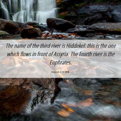 Picture 06 - Genesis 2:14 WEB - The name of the third river is Hiddekel: this is - Bible Verse Picture