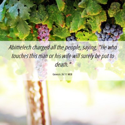 Picture 06 - Genesis 26:11 WEB - Abimelech charged all the people, saying, 