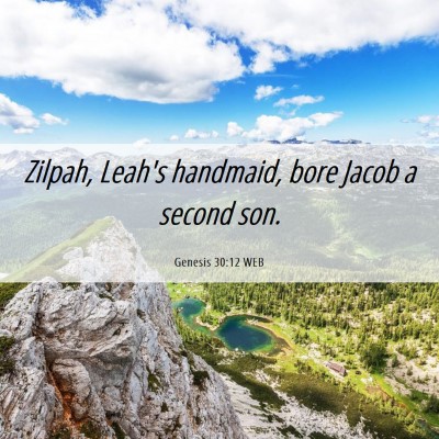 Picture 06 - Genesis 30:12 WEB - Zilpah, Leah's handmaid, bore Jacob a second - Bible Verse Picture