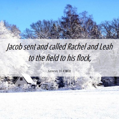 Picture 06 - Genesis 31:4 WEB - Jacob sent and called Rachel and Leah to the - Bible Verse Picture