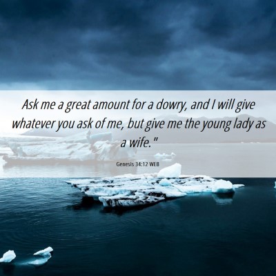 Picture 06 - Genesis 34:12 WEB - Ask me a great amount for a dowry, and I will - Bible Verse Picture