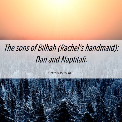 Picture 06 - Genesis 35:25 WEB - The sons of Bilhah (Rachel's handmaid): Dan and - Bible Verse Picture