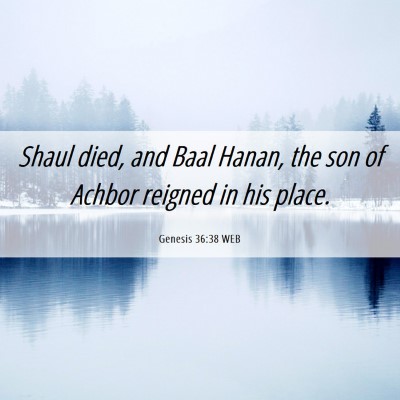 Picture 06 - Genesis 36:38 WEB - Shaul died, and Baal Hanan, the son of Achbor - Bible Verse Picture