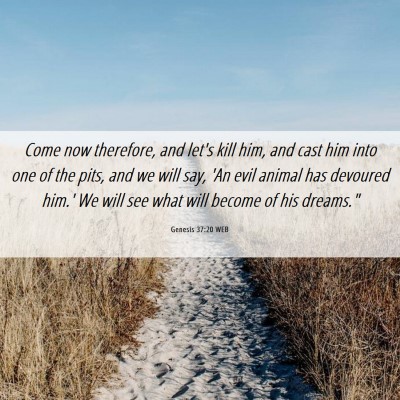 Picture 06 - Genesis 37:20 WEB - Come now therefore, and let's kill him, and cast - Bible Verse Picture