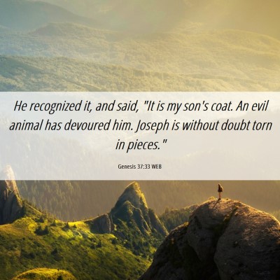 Picture 06 - Genesis 37:33 WEB - He recognized it, and said, 