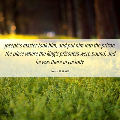 Picture 06 - Genesis 39:20 WEB - Joseph's master took him, and put him into the - Bible Verse Picture