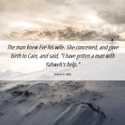 Picture 06 - Genesis 4:1 WEB - The man knew Eve his wife. She conceived, and - Bible Verse Picture