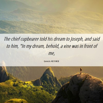 Picture 06 - Genesis 40:9 WEB - The chief cupbearer told his dream to Joseph, and - Bible Verse Picture