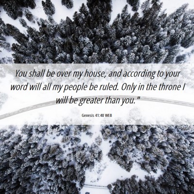 Picture 06 - Genesis 41:40 WEB - You shall be over my house, and according to your - Bible Verse Picture