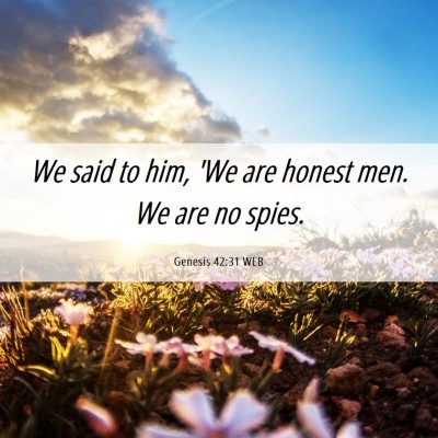 Picture 06 - Genesis 42:31 WEB - We said to him, 'We are honest men. We are no - Bible Verse Picture