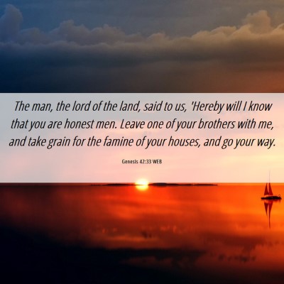 Picture 06 - Genesis 42:33 WEB - The man, the lord of the land, said to us, - Bible Verse Picture