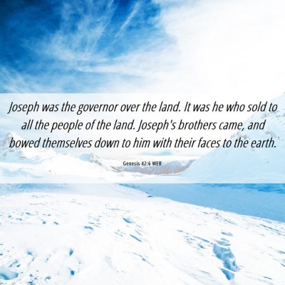 Picture 06 - Genesis 42:6 WEB - Joseph was the governor over the land. It was he - Bible Verse Picture