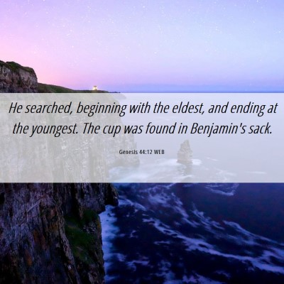 Picture 06 - Genesis 44:12 WEB - He searched, beginning with the eldest, and - Bible Verse Picture