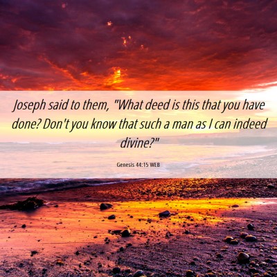 Picture 06 - Genesis 44:15 WEB - Joseph said to them, 