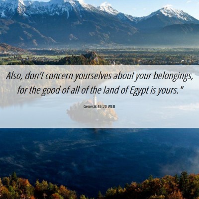 Picture 06 - Genesis 45:20 WEB - Also, don't concern yourselves about your - Bible Verse Picture
