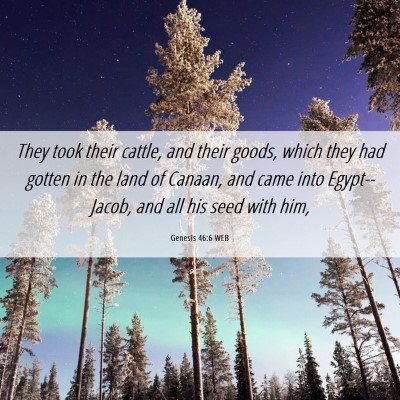 Picture 06 - Genesis 46:6 WEB - They took their cattle, and their goods, which - Bible Verse Picture