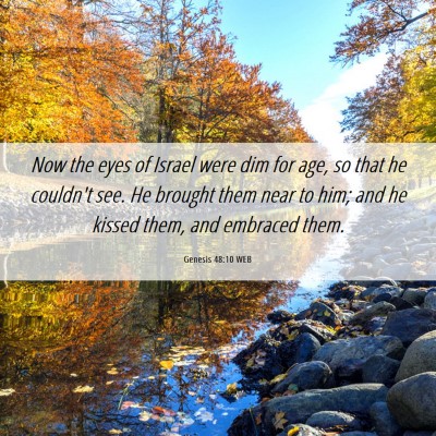 Picture 06 - Genesis 48:10 WEB - Now the eyes of Israel were dim for age, so that - Bible Verse Picture
