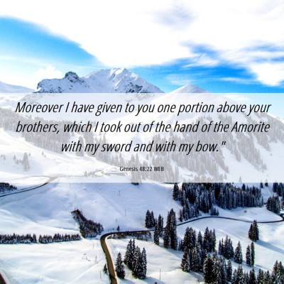 Picture 06 - Genesis 48:22 WEB - Moreover I have given to you one portion above - Bible Verse Picture