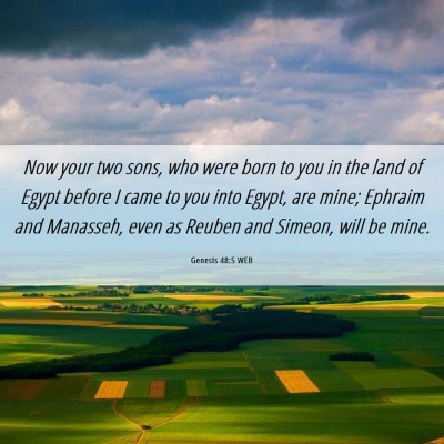 Picture 06 - Genesis 48:5 WEB - Now your two sons, who were born to you in the - Bible Verse Picture