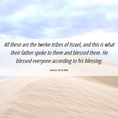 Picture 06 - Genesis 49:28 WEB - All these are the twelve tribes of Israel, and - Bible Verse Picture