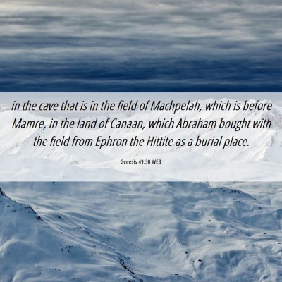 Picture 06 - Genesis 49:30 WEB - in the cave that is in the field of Machpelah, - Bible Verse Picture