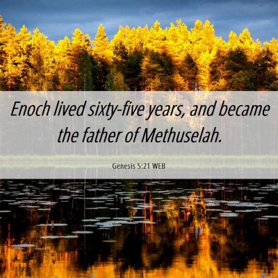 Picture 06 - Genesis 5:21 WEB - Enoch lived sixty-five years, and became the - Bible Verse Picture