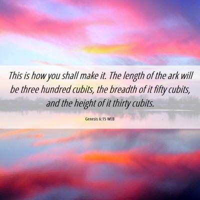 Picture 06 - Genesis 6:15 WEB - This is how you shall make it. The length of the - Bible Verse Picture