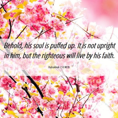 Picture 06 - Habakkuk 2:4 WEB - Behold, his soul is puffed up. It is not upright - Bible Verse Picture