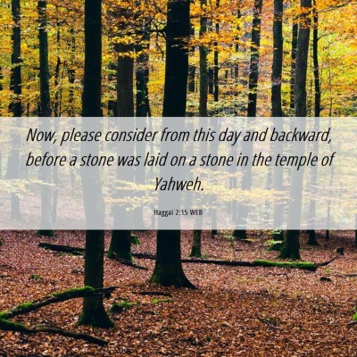 Picture 06 - Haggai 2:15 WEB - Now, please consider from this day and backward, - Bible Verse Picture