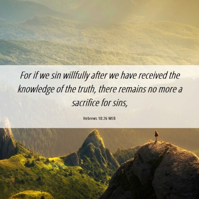 Picture 06 - Hebrews 10:26 WEB - For if we sin willfully after we have received - Bible Verse Picture