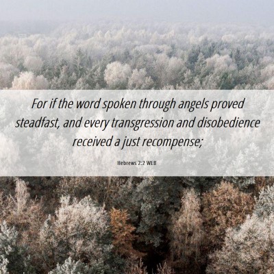 Picture 06 - Hebrews 2:2 WEB - For if the word spoken through angels proved - Bible Verse Picture
