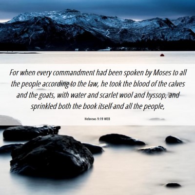 Picture 06 - Hebrews 9:19 WEB - For when every commandment had been spoken by - Bible Verse Picture