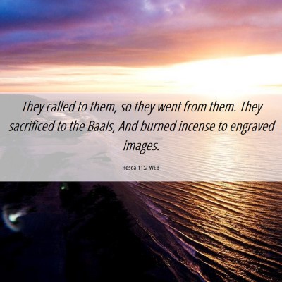 Picture 06 - Hosea 11:2 WEB - They called to them, so they went from them. They - Bible Verse Picture