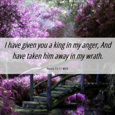 Picture 06 - Hosea 13:11 WEB - I have given you a king in my anger, And have - Bible Verse Picture