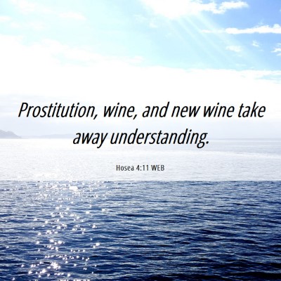 Picture 06 - Hosea 4:11 WEB - Prostitution, wine, and new wine take away - Bible Verse Picture