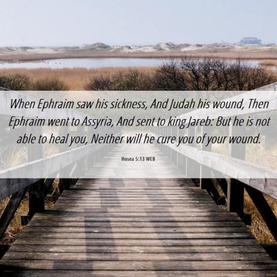 Picture 06 - Hosea 5:13 WEB - When Ephraim saw his sickness, And Judah his - Bible Verse Picture