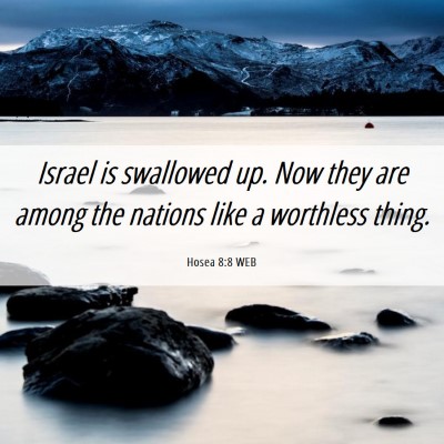 Picture 06 - Hosea 8:8 WEB - Israel is swallowed up. Now they are among the - Bible Verse Picture