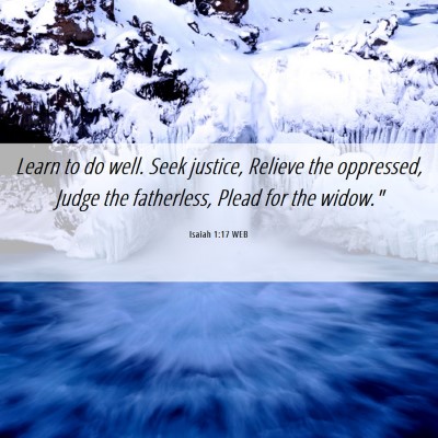 Picture 06 - Isaiah 1:17 WEB - Learn to do well. Seek justice, Relieve the - Bible Verse Picture