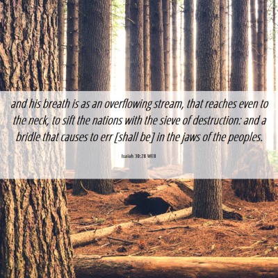 Picture 06 - Isaiah 30:28 WEB - and his breath is as an overflowing stream, that - Bible Verse Picture