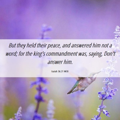 Picture 06 - Isaiah 36:21 WEB - But they held their peace, and answered him not a - Bible Verse Picture